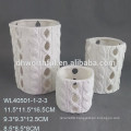 Hollow series elegant white porcelain candle holder